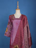 Purple Floral Designed Semi Silk Salwar Suit - Diadem