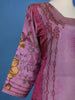 Purple Floral Designed Semi Silk Salwar Suit - Diadem