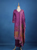Purple Floral Designed Semi Silk Salwar Suit - Diadem