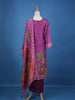 Purple Floral Designed Semi Silk Salwar Suit - Diadem