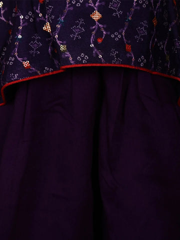 Purple Floral Embroidered Crepe Patiala Salwar Suit - Diadem