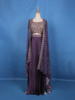 Purple Floral Embroidered Georgette Bridesmaids Lehenga - Diadem