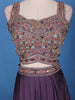 Purple Floral Embroidered Georgette Bridesmaids Lehenga - Diadem