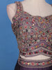Purple Floral Embroidered Georgette Bridesmaids Lehenga - Diadem