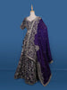 Purple Floral Embroidery Bridal Raw Silk Lehenga - Diadem