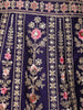 Purple Floral Embroidery Bridal Raw Silk Lehenga - Diadem