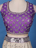 Purple Floral Mirror Designed Banarasi Silk Lehenga for Bridesmaid - Diadem
