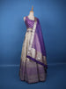Purple Floral Mirror Designed Banarasi Silk Lehenga for Bridesmaid - Diadem