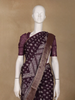 Purple Floral Printed Cotton Saree - Diadem