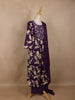 Purple Floral Designed Cotton Salwar Suit - Diadem