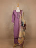 Purple Mirror Worked Cotton Salwar Suit - Diadem