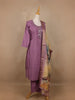 Purple Mirror Worked Cotton Salwar Suit - Diadem