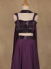 Purple Sequins Embroidered Satin Lehenga - Diadem