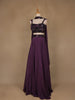 Purple Sequins Embroidered Satin Lehenga - Diadem