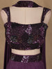 Purple Sequins Embroidered Satin Lehenga - Diadem