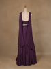 Purple Sequins Embroidered Satin Lehenga - Diadem
