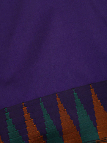 Purple Soft Silk Saree with Temple Ikat Border - Diadem