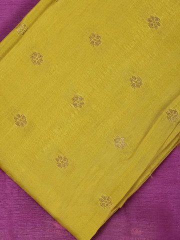 Purple Solid Design Antique Gold Zari Border Mysore Silk Saree - Diadem