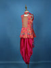 Queen Pink Floral Printed Satin Kids Patiala Salwar Suit With Dupatta - Diadem