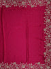 Queen Pink Floral Design Sequin Work Satin Saree - Diadem