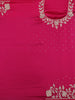 Queen Pink Floral Design Sequin Work Satin Saree - Diadem