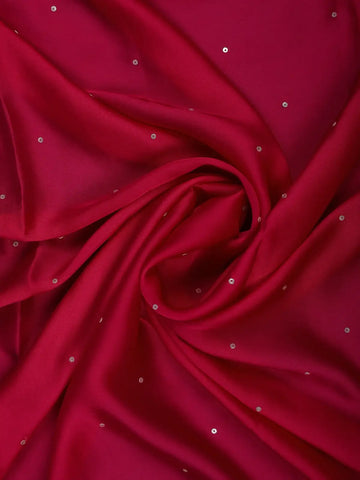 Queen Pink Floral Design Sequin Work Satin Saree - Diadem