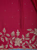 Queen Pink Floral Design Sequin Work Satin Saree - Diadem