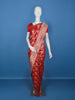 Radiant Red Floral Design Banarasi Silk Saree - Diadem