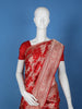Radiant Red Floral Design Banarasi Silk Saree - Diadem