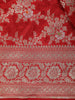 Radiant Red Floral Design Banarasi Silk Saree - Diadem