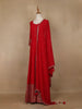 Radiant Red Panel Designed Anarkali Georgette Gown - Diadem