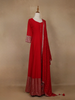 Radiant Red Panel Designed Anarkali Georgette Gown - Diadem