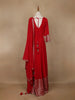 Radiant Red Panel Designed Anarkali Georgette Gown - Diadem