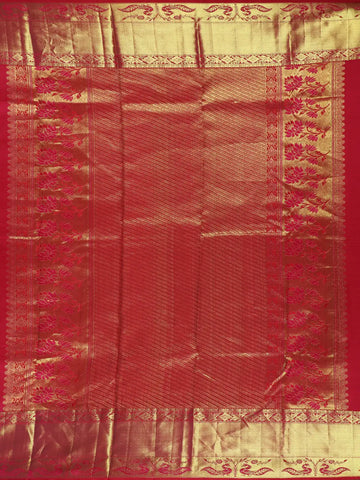 Rani Pink Diamond Butta Woven Pure Kanchipuram Silk Saree With Golden Zari Border - Diadem