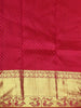 Rani Pink Diamond Butta Woven Pure Kanchipuram Silk Saree With Golden Zari Border - Diadem