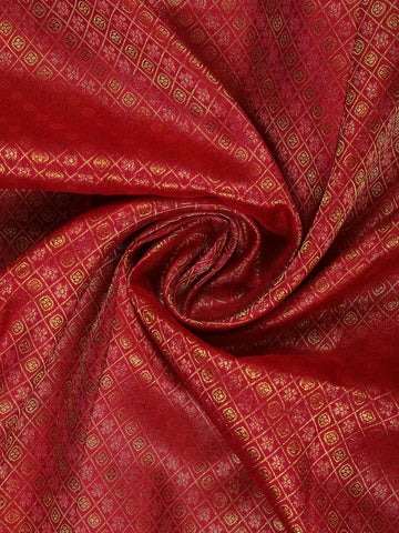 Rani Pink Diamond Butta Woven Pure Kanchipuram Silk Saree With Golden Zari Border - Diadem