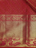 Rani Pink Diamond Butta Woven Pure Kanchipuram Silk Saree With Golden Zari Border - Diadem