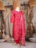Rani Pink Floral Printed Cotton Salwar Suit with Mirror Work Yoke and Dupatta