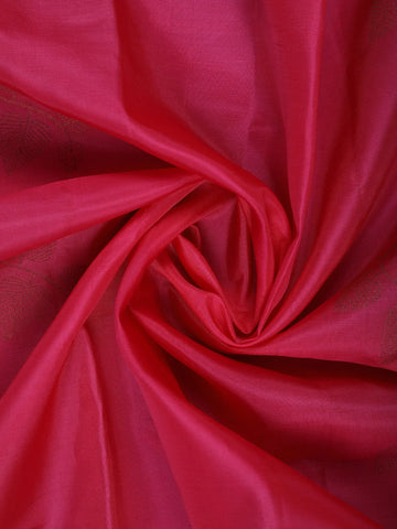 Rani Pink Leaf Design Zari Woven Soft Silk Saree - Diadem