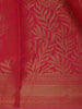 Rani Pink Leaf Motif Banarasi Silk Saree - Diadem