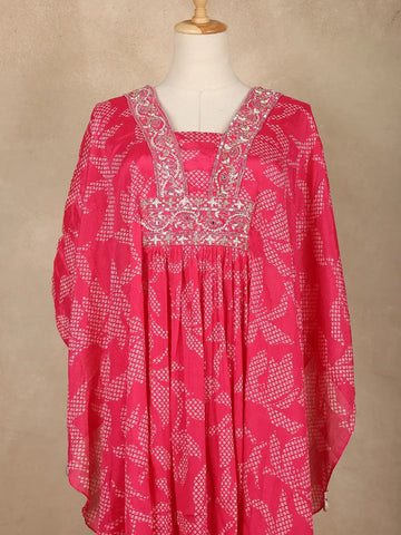 Rani Pink Printed Georgette Palazzo Salwar Suit - Diadem
