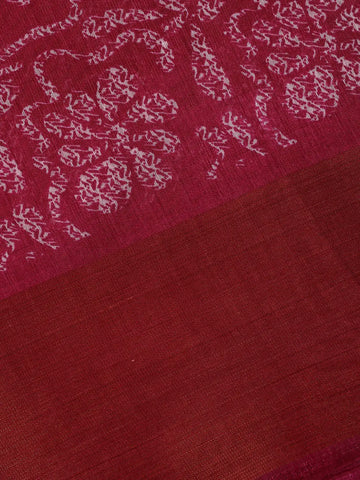 Rani Pink Floral Printed Fancy Cotton Saree - Diadem