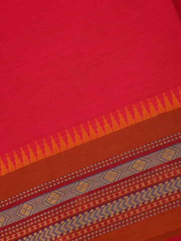 Rani Pink Solid Cotton Fancy Saree - Diadem