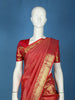 Red Diamond Butta Woven Pure Kanchipuram Silk Saree With Golden Zari Border - Diadem