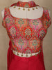 Red Embellished Design Crepe Palazzo Suit