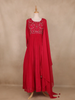 Red Embroidered Design Georgette Gown - Diadem