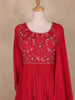 Red Embroidered Design Georgette Gown - Diadem