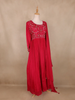 Red Embroidered Design Georgette Gown - Diadem