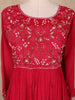 Red Embroidered Design Georgette Gown - Diadem