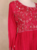 Red Embroidered Design Georgette Gown - Diadem